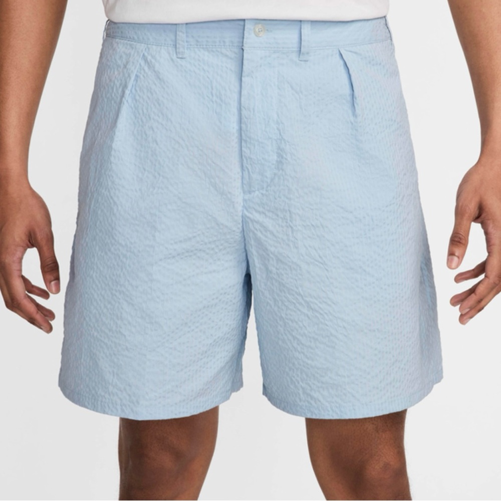 NWT NIKE LIFE Men’s Seersucker Short | MEDIUM 30 | Light Armoury Blue HF6363-440